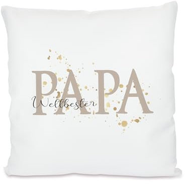 Manufaktur Liebevoll I Kissen „Weltbester Papa I Geschenkidee zum Geburtstag, zu Weihnachten, als Dankeschön, als Geschenk zum Vatertag u.v.m.