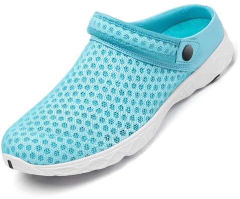 SAGUARO Hausschuhe Herren Sommer Outdoor Pantoletten Atmungsaktiv Damenhausschuh Clogs Hellblau 43