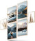 BLCKART Infinity Poster-Set Dreamy Mountains - beidseitig bedruckte Wandbilder - Premium Poster - Bilder zur Wanddekoration - Größe M 4x A4 und 2x A5