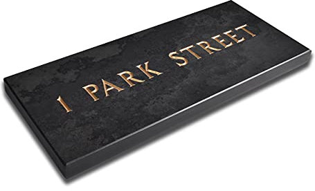 Premium Charcoal Grey Slate House Signs, Personalised With Your House Name/Number (150mm x 350mm x 20mm)