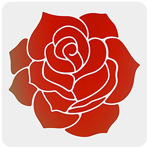 FINGERINSPIRE Blumenschablone 30x30cm Quadratische Rose Blumenschablone Wiederverwendbare DIY Kunst Und Handwerk Schablone Zum Malen Auf Holz (Weiß)