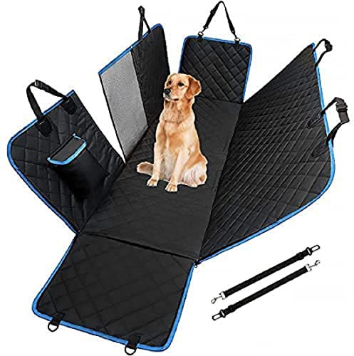 Safe Buy Dog Car Seat Cover Waterproof Rear Back Seat Cover with Mesh Viewing Window Side Flaps 4 Layers Dog Hammock Scratch Proof Nonslip Pet Car Back Seat Protector SUV Universal