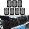 Schwarze Frontgrill-Einsätze, Ringabdeckungen, 7-teiliges Set für Jeep Grand Cherokee 2017, 2018, 2019, 2020, 2021, nicht passend für SRT, Trackhawk und Grand Cherokee L