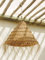 Suspension paille tressée, Suspension luminaire bohème, Suspension paille forme cône