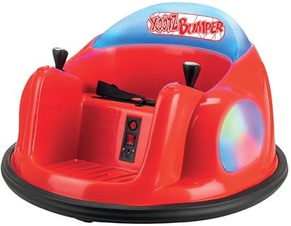 Xootz Toy Bumper Car, Kids Electric Ride-on, 360 Rotation Spin, Two Joy Sticks, Colourful LED Lights and Remote Control, Red, Ages 18 Months +