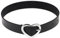 JewelryWe Schmuck Damen Choker Halsband Leder Halskette Gothic Punk Lolita Herz Collier Kette verstellbare Schnalle Kragen Halsketten für Frauen Mädchen Schwarz