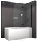 BERNSTEIN® Badewannenaufsatz NT209 Duschwand für Badewanne, Faltwand für Wanne 120x140cm, 2-teilige Duschwand, Duschtrennwand aus ESG-Glas – Profilfarbe Schwarz matt