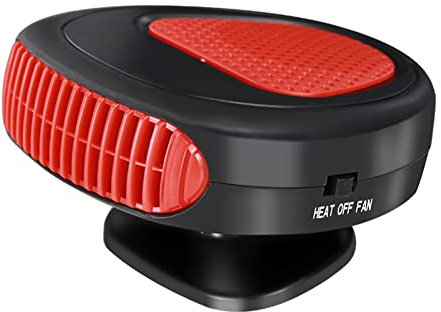 iSpchen Termoventilatore Auto,12v Sbrinatore Auto 2 In 1 Riscaldatore Per Auto e Ventola Di Raffreddamento Rotazione Di 360° Riscalda Rapidamente Lo Sbrinatore Parabrezza Con Presa Accendisigari