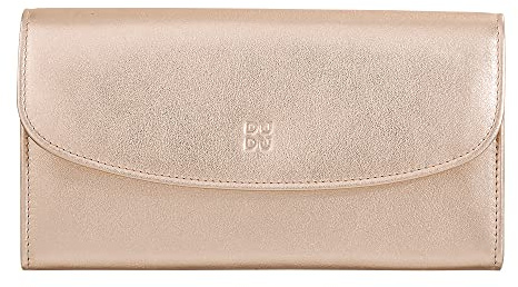 DUDU Große Damengeldbörse aus farbigem Leder, Kontinentale Brieftasche, Kreditkartenfächer, Münzgeldbörse mit Reißverschluss Ballerina
