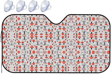 Parasol para parabrisas con estampado de setas de dibujos animados, para ventana delantera de coche, mantiene tu coche fresco y protegido