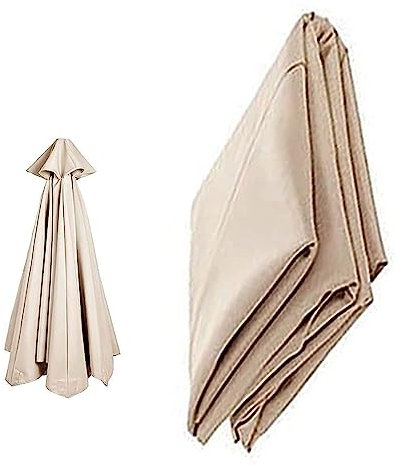 KADEUX Auvent De Parasol Rond, Auvent De Rechange Pour Parasol De Terrasse 3m 2.7m, Remplacement Toile De Parasol Pour 6 Baleines/8 Baleines Parasol (Color : Beige, Size : 3.0M/8-ribs)