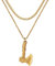 JewelryWe Wikinger Halskette Herren Axt - Gold Edelstahl Viking Nordische Axt Anhänger mit Zweischichtige Kette Mjolnir Halskette für Männer
