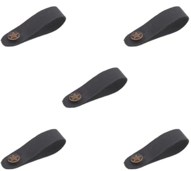 5 set Leather Strap Hook Neck Strap Button for Acoustic Classical Guitar Black