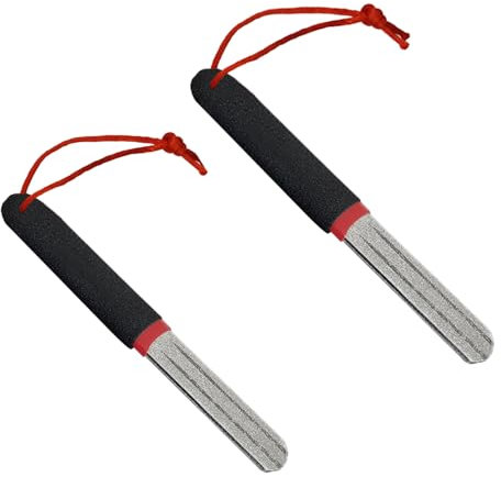 Funnytek 2 Stück Angelhaken Schärfer, Fischhakenschärfer für Outdoor Rot