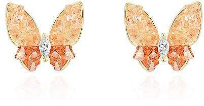 QUKE Schmetterling Form Ohrstecker Ohrringe Durchbohrt Gestochen Gold Ohrstecker für Frauen Mädchen