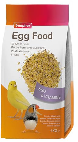 Beaphar - Egg Food for Birds - Daily Complementary Food for Canaries & Exotic Birds - High in Protein - Contains Essential Vitamins - Delicious Taste & Smell - 1kg