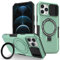Yarxiawin Custodia per iPhone 13 Pro Max, Nero Armor Protezione Fotocamera Scorrevole Case per iPhone 13 Pro Max Cover Antiurto rigida con Anello Supporto Magnetico (Verde)