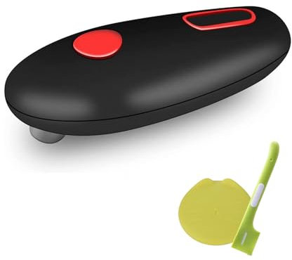 HAZARA Ouvre-boîte électrique électrique à bouton One Touch, bords lisses pour une coupe latérale sûre