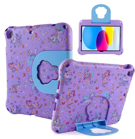 Funda para tablet iPad 10.2 para niños, FW iPad 10.2, 7, 8, 9, funda para niños, funda de unicornio EVA a prueba de niños con asa de soporte, a prueba de golpes, funda duradera para niños y niñas (DJS
