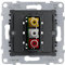 LEGRAND, SEANO RCA Cinch-Anschlussdose, Einsatz, 3-fach, Schraubklemmenanschluss: 0,5 mm², 765086
