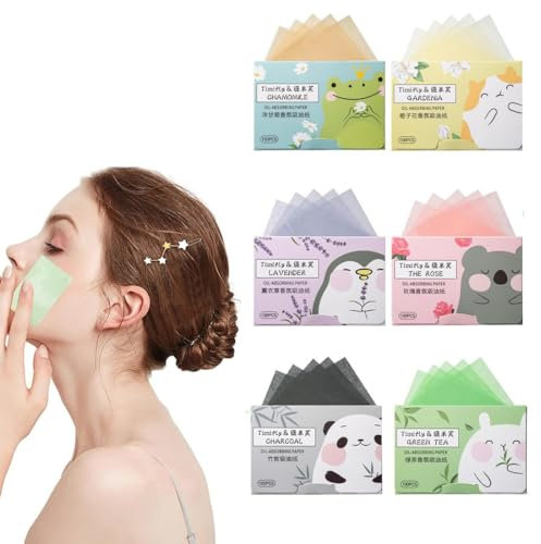 PLABBDPL 600 Pcs Feuille De Buvard D'Huile Pour Le Visage,Papier Absorbant La Vue,Lingette Matifiante,Papier Matifiante Visage,Papier Matifiant Pour Les Soins De La Peau Huileuse,Hommes Et Femmes