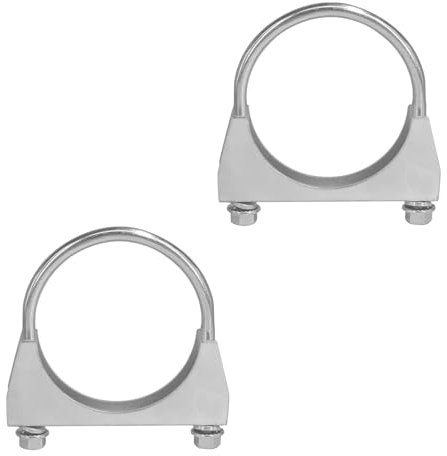 kingsea 2 Stk Bügelschelle Set, U Bügel Rohrschellen, Extrem Belastbare Montageschellen, Motorrad Auspuffschelle Schlauchschellen Edelstahl 304 Einstellbare Auspuff Schellen