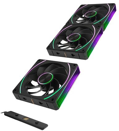 iHTP EY120 120mm ARGB Reverse Case Fan, Daisy-Chain Connection, up to 1800RPM CPU Fan 3-Pack(Black)