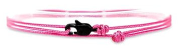 TRIPLE K&S Dünnes Wickel-Armband Herren & Damen mit Karabiner-Haken Verschluss Handmade - Maritimer Surfer Schmuck - Minimalistisches Stoff-Armband - 100% Wasserfest & verstellbar (Hot Pink)