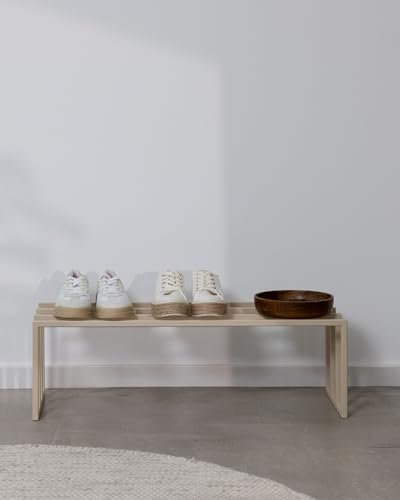 Metallbude Schuhregal BOVI - Cashew - Platzsparende Schuhablage aus Metall - Perfekt für Deine Flur Garderobe - Kratz-, Stoß- & Schlagfest - 80x30x25 cm