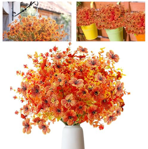 EnixwH 10 Pcs Fiori Artificiali Autunnali Foglie Autunnali Finte per Decorazioni Fiori Finti Autunnali Da Interno Esterno Bouquet Decorazioni Autunnali per Casa Giardino Veranda