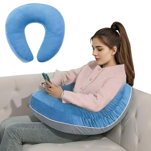 HOMBYS Häkelkissen zur Unterstützung des Schoßes, Gaming-Kissen für Schoß, Schoßkissen zum Lesen und Häkeln, weiches Schoß-Schreibtischkissen, Lesekissen, Häkelkissen für Rundenunterstützung,