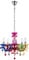GLOBO LIGHTING Kronleuchter modern Pendelleuchte Schlafzimmerleuchte 5 flammig, Kristalle bunt, Metall Acryl, 5x E14, DxH 44 x 128 cm