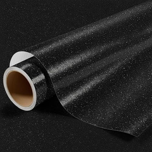 DIMEXACT - Covering Noir pailleté Brillant pour Toutes Surfaces - Haute Finition - 152 cm x 0.5 m - en Rouleau