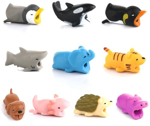 10Pcs Cute Animal Bites Cable Protector Charger Cable Protector Charger Wire Protector Prevents Cable Break Cable Protector Set for Most Cellphones iPad