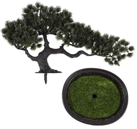 DECHOUS Kunstpflanze Im Topf Realistischer Kiefern-Bonsai Für Innenraumdeko Schlafzimmer Wohnzimmer Badezimmer Bücherregal Zen-Garten Bonsai-Baum Ohne Pflege