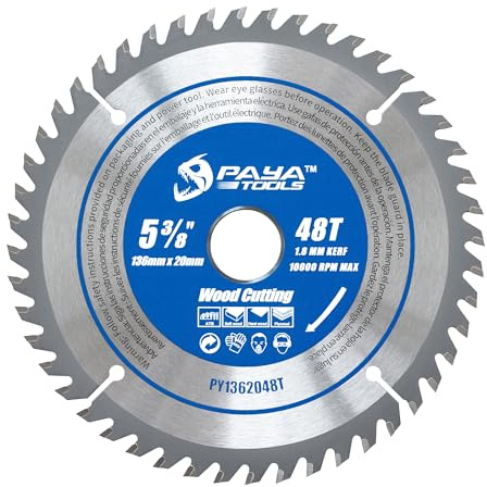 PAYA Hartmetall Kreissägeblatt für Holz,136x20x1.8mm, 48T,TÜV‑zertifiziert | für vielfältige Materialien (Weichholz, Hartholz, Sperrholz, Multiplexplatten uvm.) PY1362048T