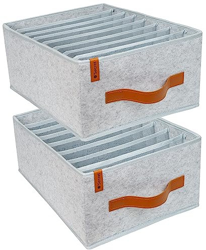 o'secret Kleiderschrank Organizer Kleideraufbewahrung für Jeans, Hosen, T-Shirts, Unterwäsche - Schrank Organizer Schubladen Organizer (6 Stück)