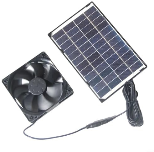 Snowchecking Kit de ventilateur à panneau solaire, 10 W 12 V, ventilateur solaire pour animaux domestiques, serres, ventilateurs d'échappement portatifs