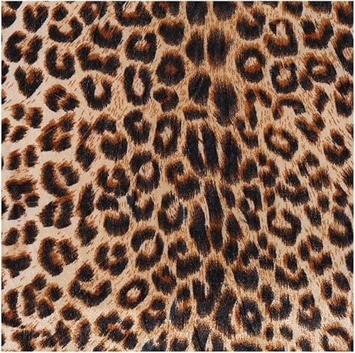 Yulakes 2 meters Leopardenmuster Stoff Samt Patchwork Polsterstoff Wilder Dschungel Tiere Muster Dekostoff zum Quilten Satinstoff Nähenstoff Meterware für DIY Basteln Nähen Deko 150cm Breite