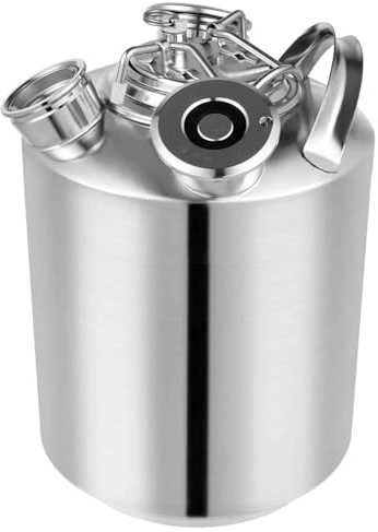 Bierreinigungsfass, 10 l, 3-Kopf-Reinigungsbehälter mit 3 Deckeln vom Typ A/S/F/D/G, multifunktionale Reinigungsdose for Bierleitungen aus Edelstahl, for das Brauen zu Hause(A+F+G)