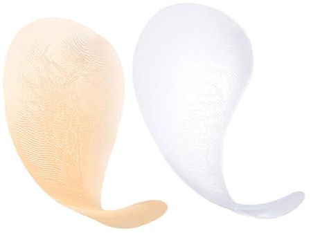 Générique 2 Pièces Coussinets Silicones Adhésifs pour Parties Intimes Femmes Protection Réutilisable pour Maillots de Bain Leggings et Yoga Transparent et Couleur Chair