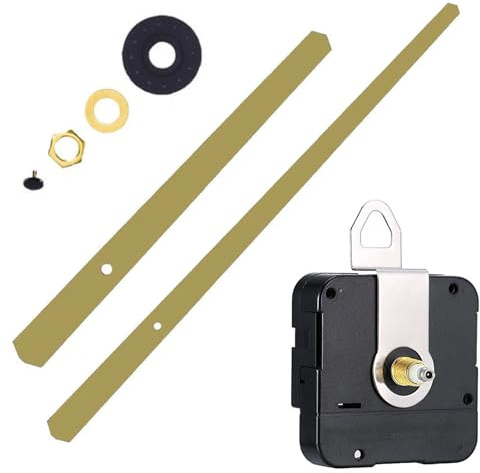yufana Movement Quartz DIY Wall Clock, Silent Quartz Movement, DIY Wanduhr Bewegung Mechanismus, DIY Wall Clock Movement Mechanism, DIY-Uhr-Ersatzteile für Wanduhr mit Zeigern (Gold)