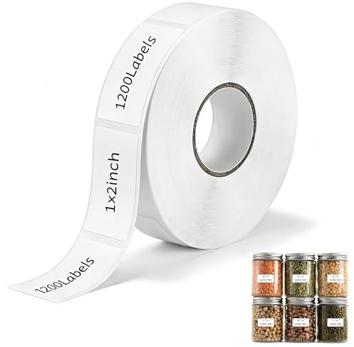 Lot de 1200 étiquettes de congélation à étiqueter - 25 x 50 mm - Étiquettes amovibles - Étiquettes autocollantes - Étiquettes de cuisine imperméables - Pour récipients alimentaires, pots de confiture