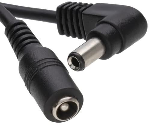 kenable 5.5x2.5mm Right Angled DC Power Extension Cable Male to Female for CCTV Cameras Security Systems Black 3m