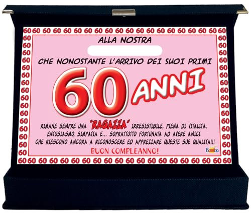 Bombo Targa Premio Compleanno 60 Anni Amica Idea Regalo