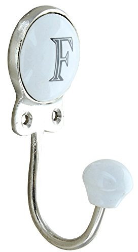 G Decor Garderobenhaken mit Alphabet-Zahlen, Keramik, Vintage-Stil, Shabby Chic-Stil, Porzellan (F)