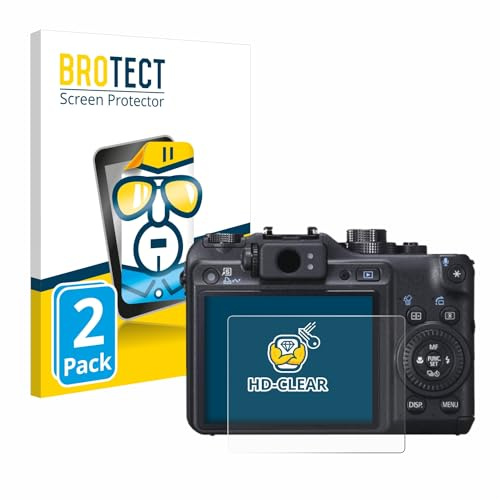 BROTECT Schutzfolie für Canon PowerShot G10 | 2 Stück Transparenter Displayschutz Made in Germany Klare Displayschutz-Folie Clear Einfache Montage Case-Friendly
