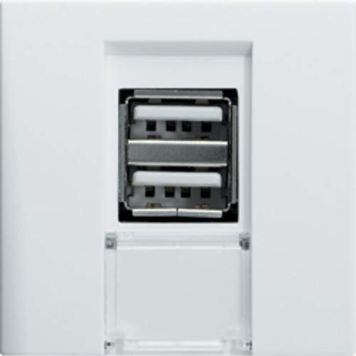 WS110 USB-Ladegerät mit 2 Anschlüssen, weiß, 3 x 4,5 x 4,5 cm (Referenz: Hager WS110)