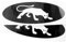 2X 150x60mm Emblem Pflaume Folie (126x48mm) Raubkatze