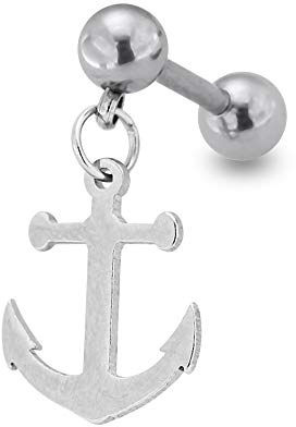 Stammes-Anker baumelnden 16 316 L Gauge chirurgischen Stahl Tragus Trgus Helix Ohrenpiercing